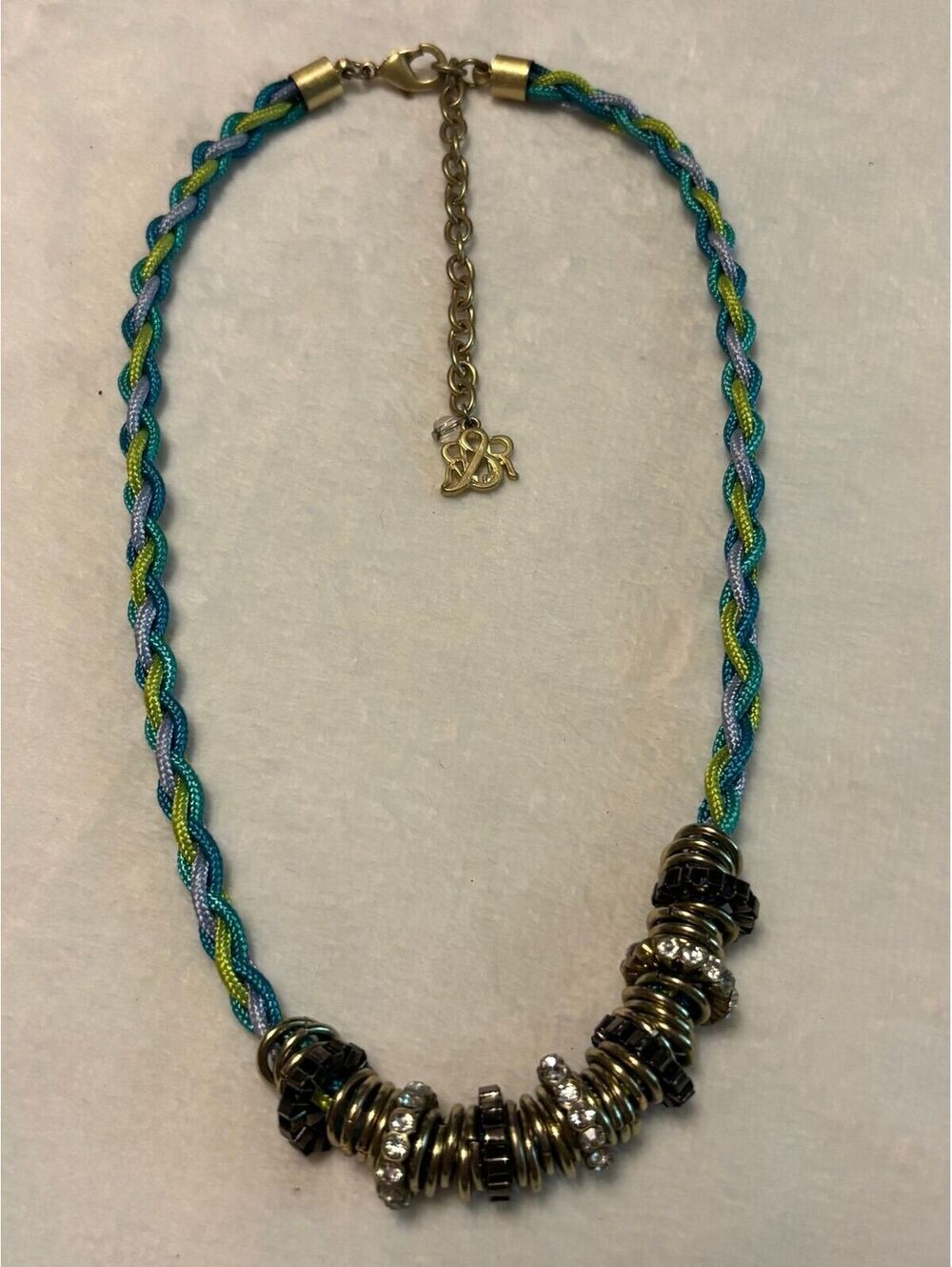 Rock & Republic Braided Cord Rhinestone Statement Necklace
